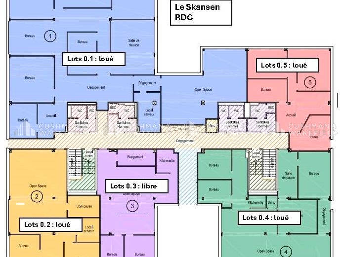 Location bureaux 655 m² divisibles à partir de 132 m²