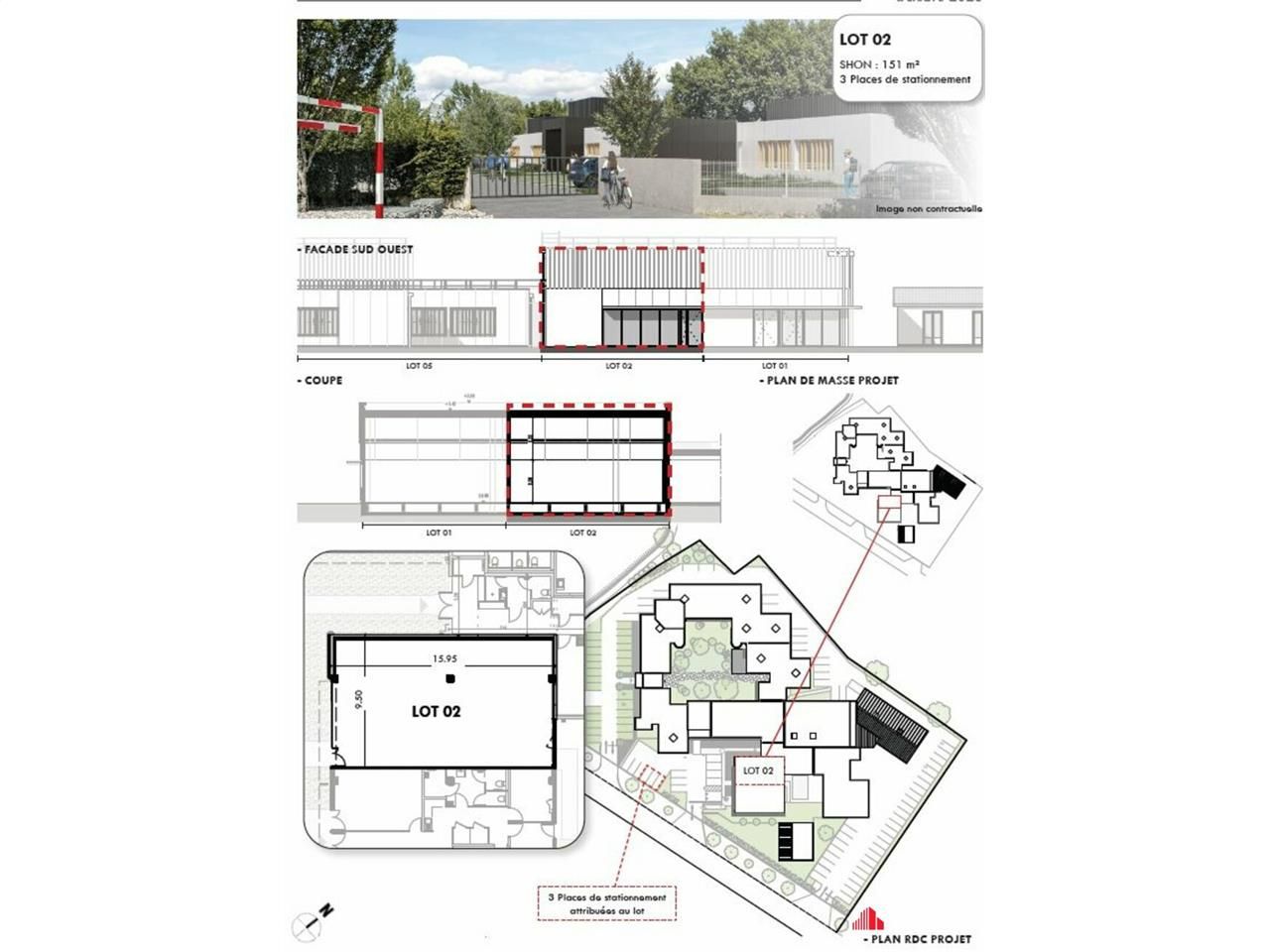 Location bureaux 155 m² non divisibles