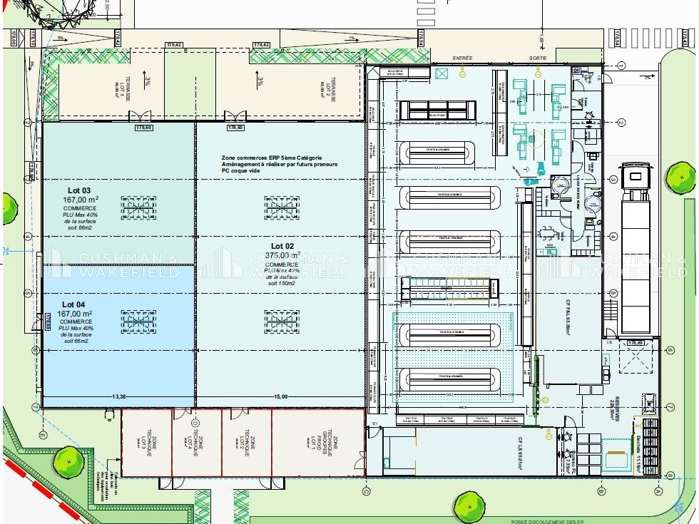Vente locaux commerciaux 334 m² divisibles à partir de 167 m²