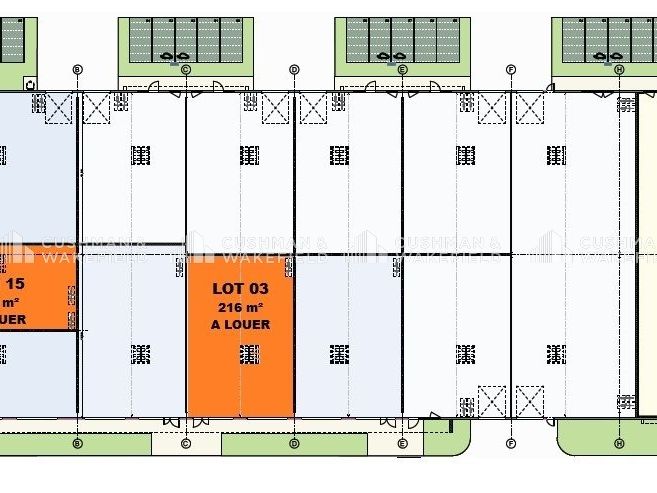 Location locaux commerciaux 216 m² non divisibles