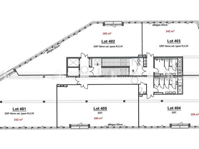 Location bureaux 744 m² divisibles à partir de 141 m²