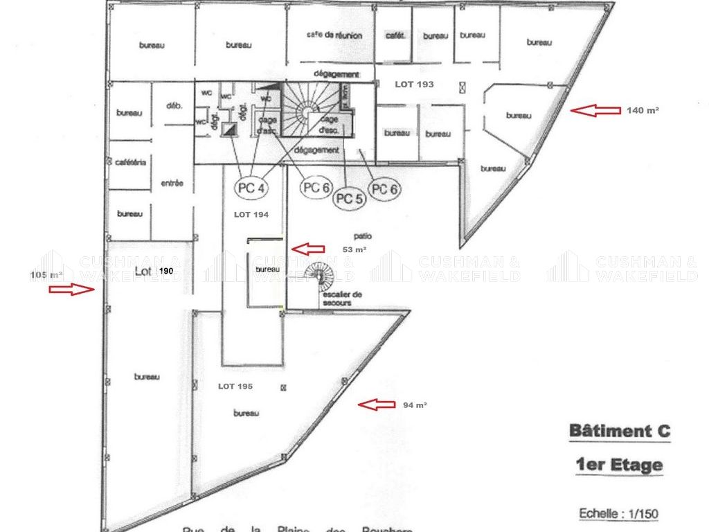 Vente bureaux 426 m² divisibles à partir de 87 m²