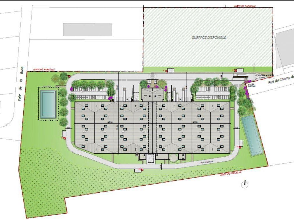 Location entrepôts 12635 m² non divisibles