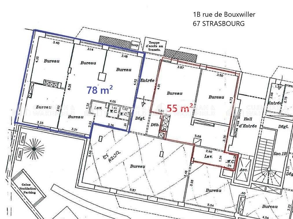 Location bureaux 133 m² divisibles à partir de 55 m²