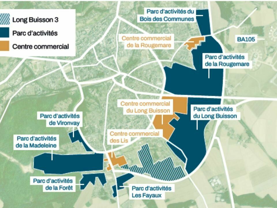 Terrains industriels - 40ha à vendre - Evreux (27)