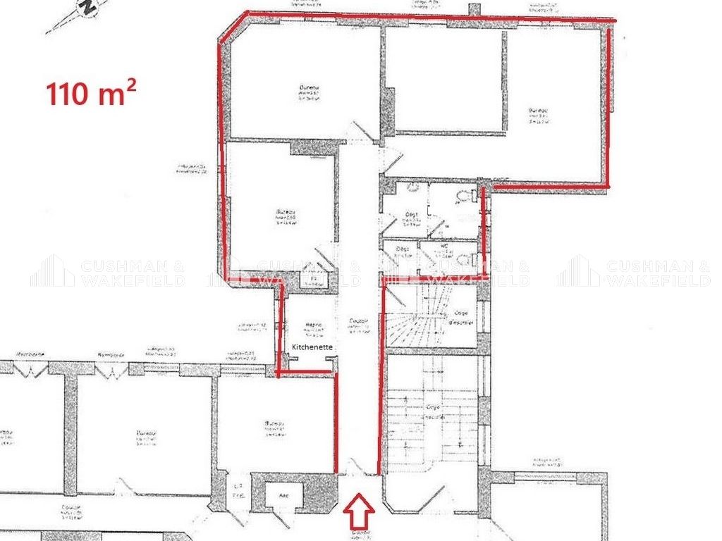 Location bureaux 532 m² divisibles à partir de 107 m²