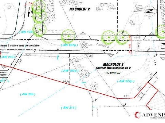Vente terrain 3876 m² divisibles à partir de 1290 m²