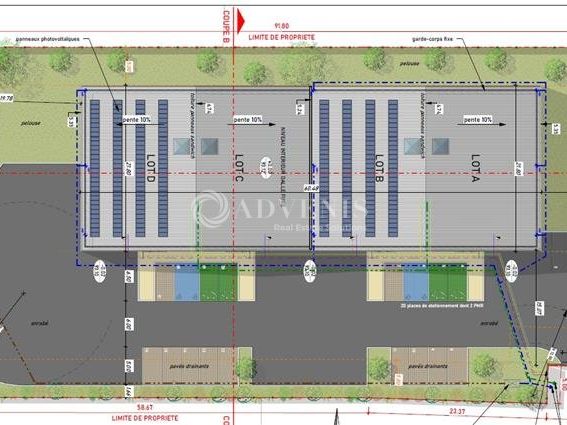 4 cellules d'activités d'environ 303 m² à vendre à l'Est de Tours