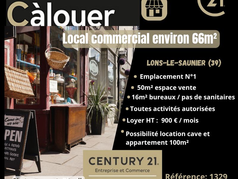 Location local commercial 66.00 m² à LONS LE SAUNIER