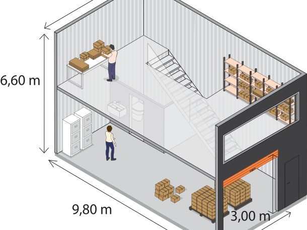 Location entrepôts 96 m² non divisibles