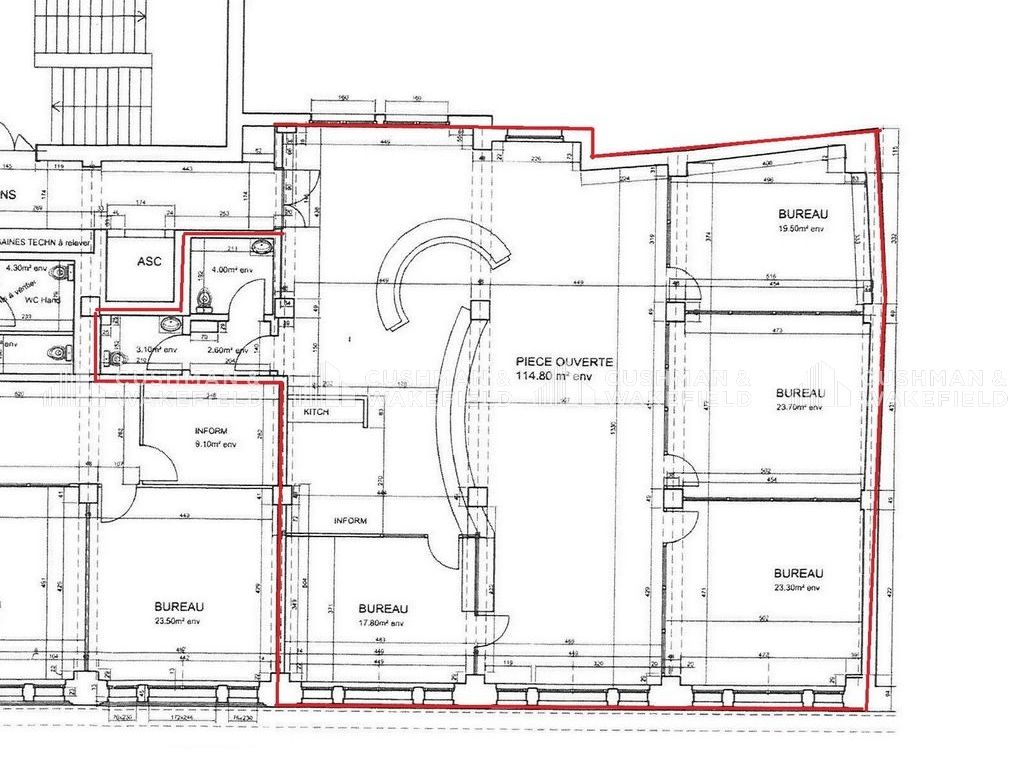 Location bureaux 460 m² divisibles à partir de 214 m²