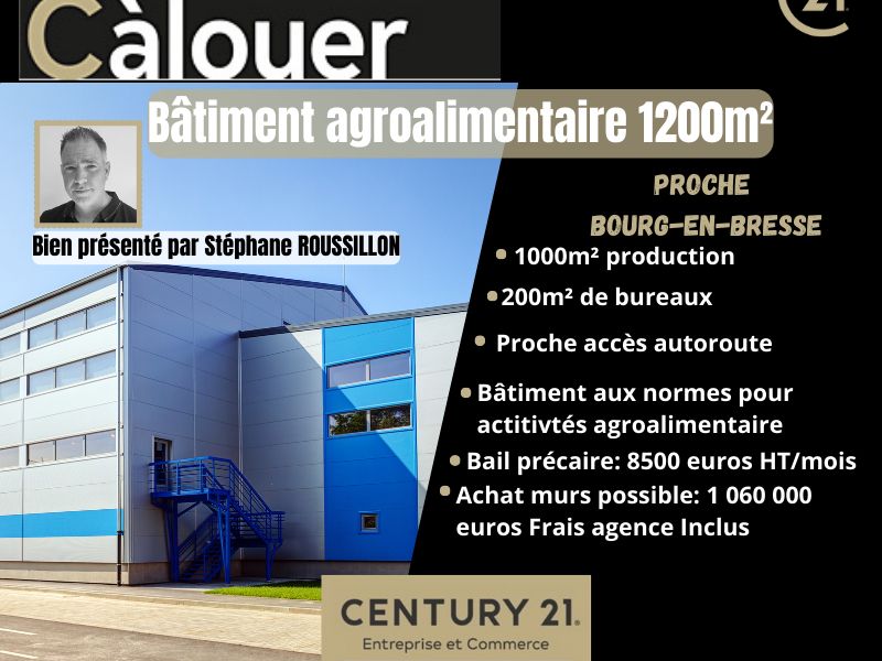 Location local 1200.00 m² à BOURG EN BRESSE