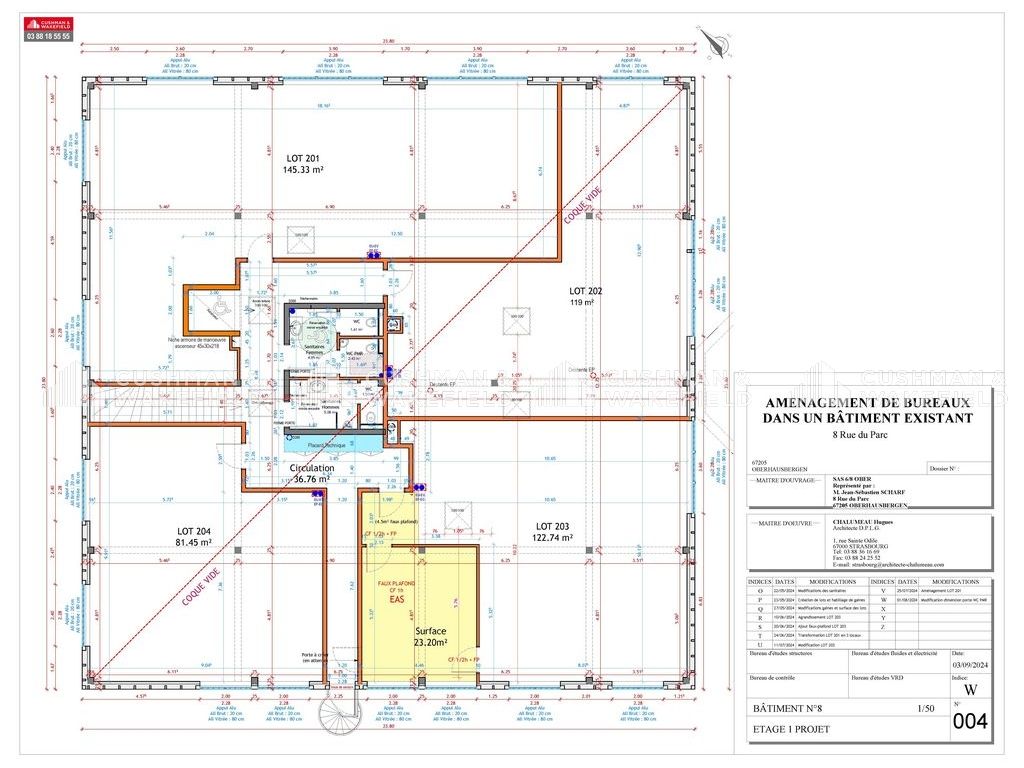 Vente bureaux 119 m² non divisibles