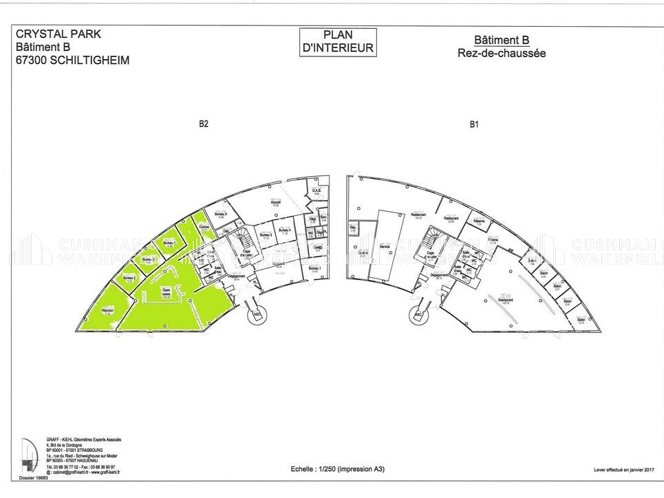 Location bureaux 1796 m² divisibles à partir de 290 m²