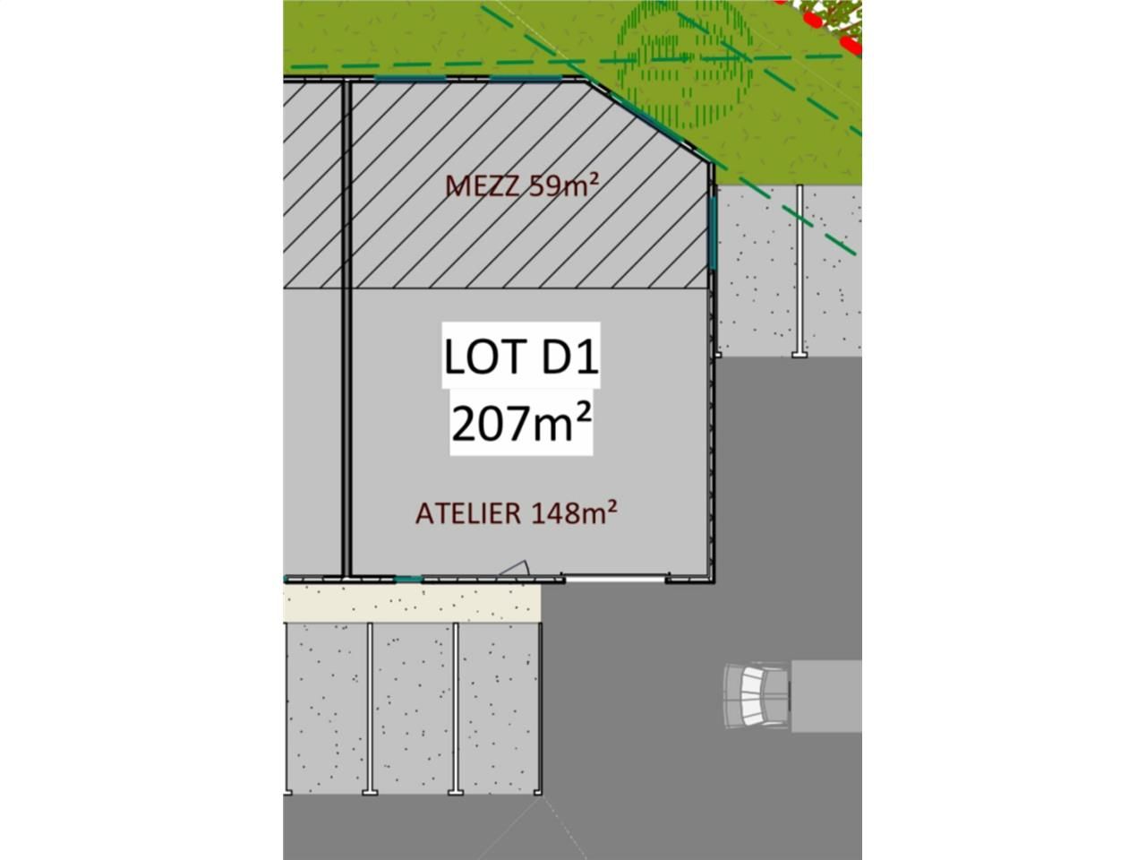 Location local professionnel 207 m² non divisibles