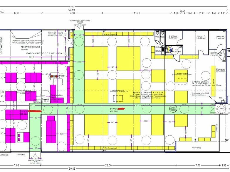 Location local commercial 753 m² non divisibles