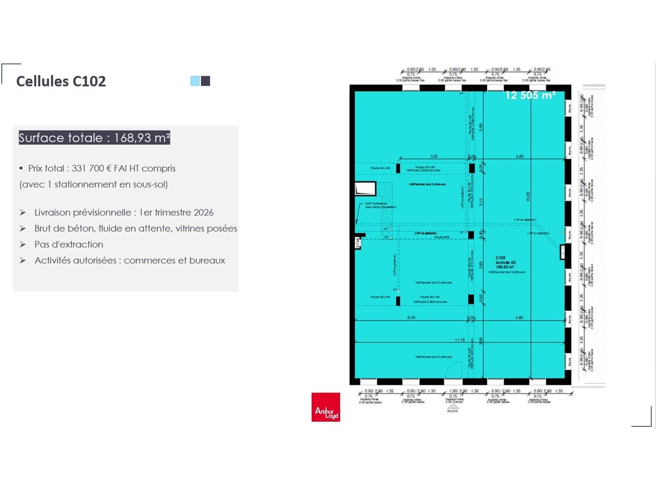 Vente bureaux 168.93 m² à FLEURY SUR ORNE