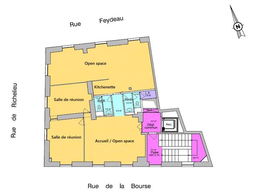 Location bureaux 161 m² non divisibles