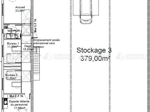 Location activités 550 m² non divisibles