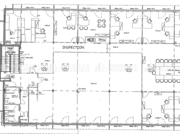 Location bureaux 620 m² non divisibles