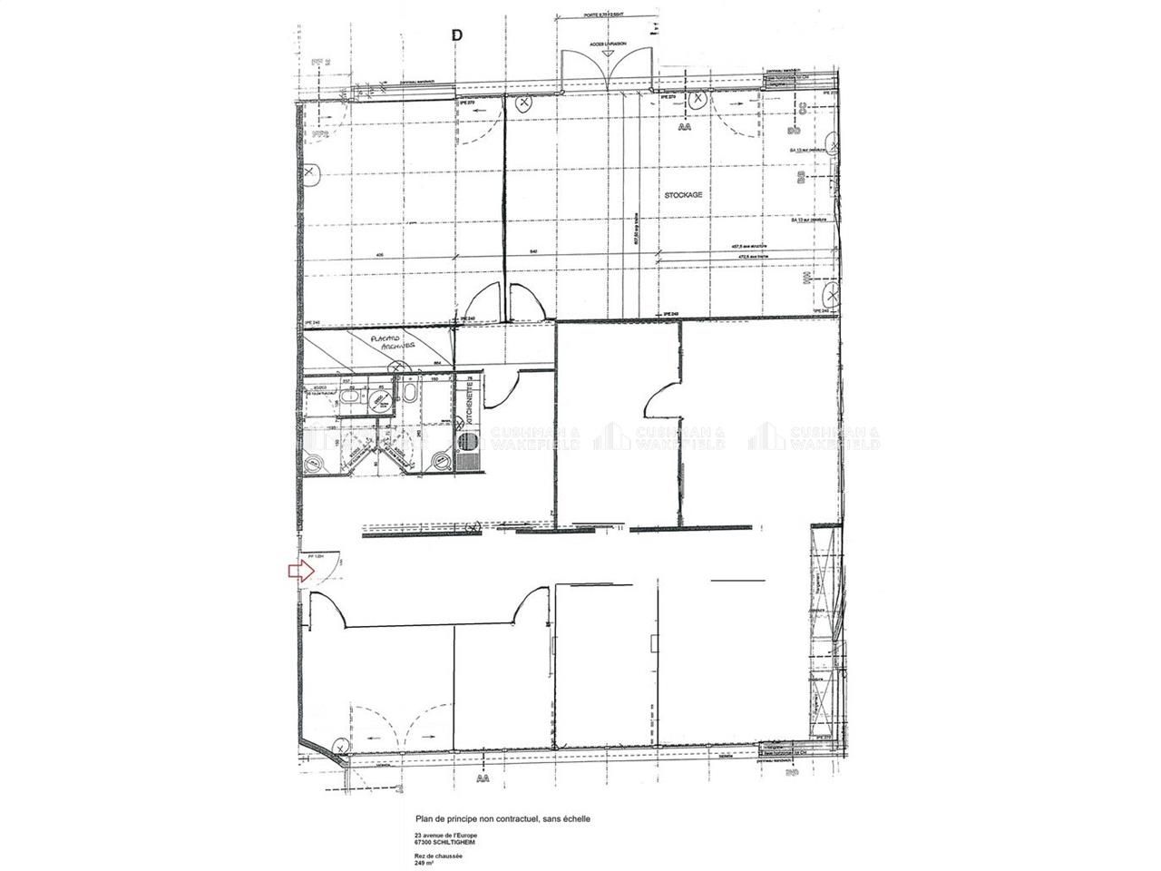 Location bureaux 249 m² non divisibles