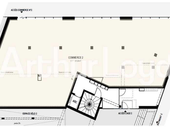 Vente local commercial 301.00 m² à FLEURY SUR ORNE