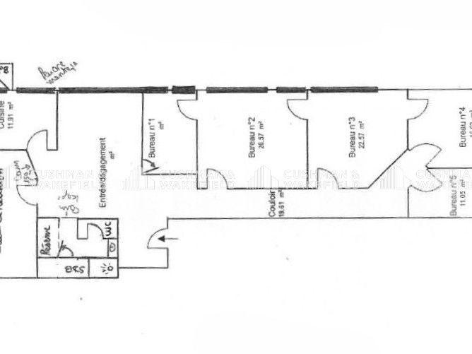 Vente bureaux 190 m² non divisibles