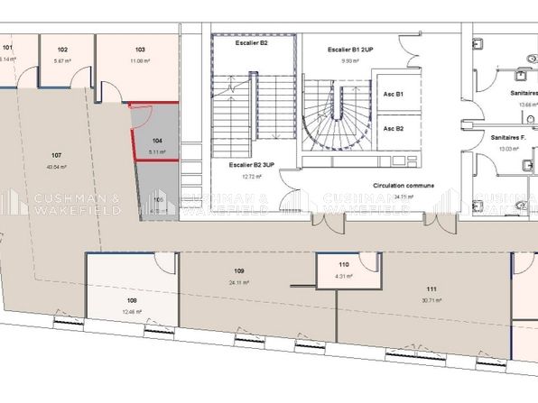 Location bureaux 4955 m² divisibles à partir de 381 m²