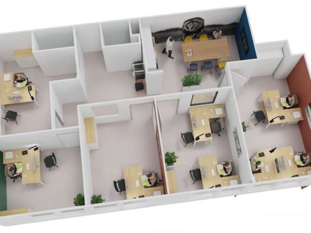 Bureau individuel meublé