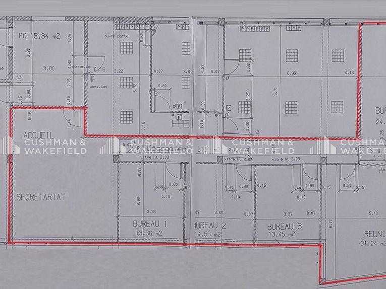 Vente bureaux 155 m² non divisibles