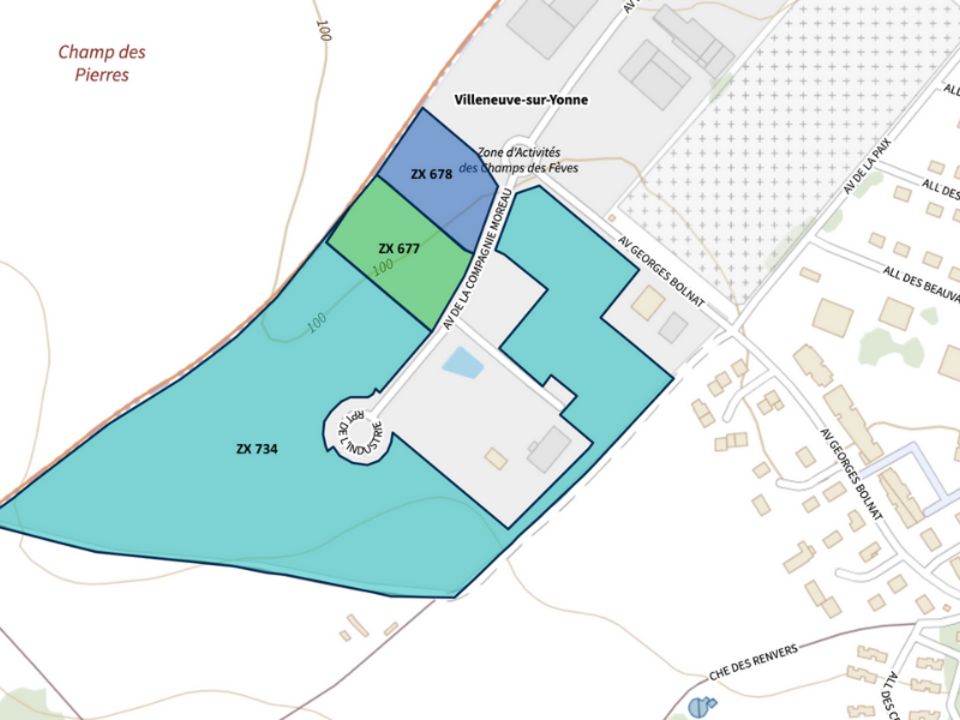 Terrain à vendre de 68 000 m² en zone d'activités à Villeneuve-sur-Yonne (89)