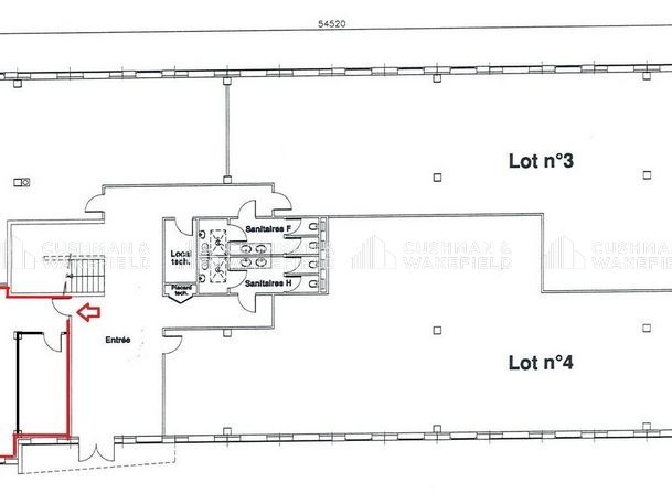 Location bureaux 125 m² non divisibles