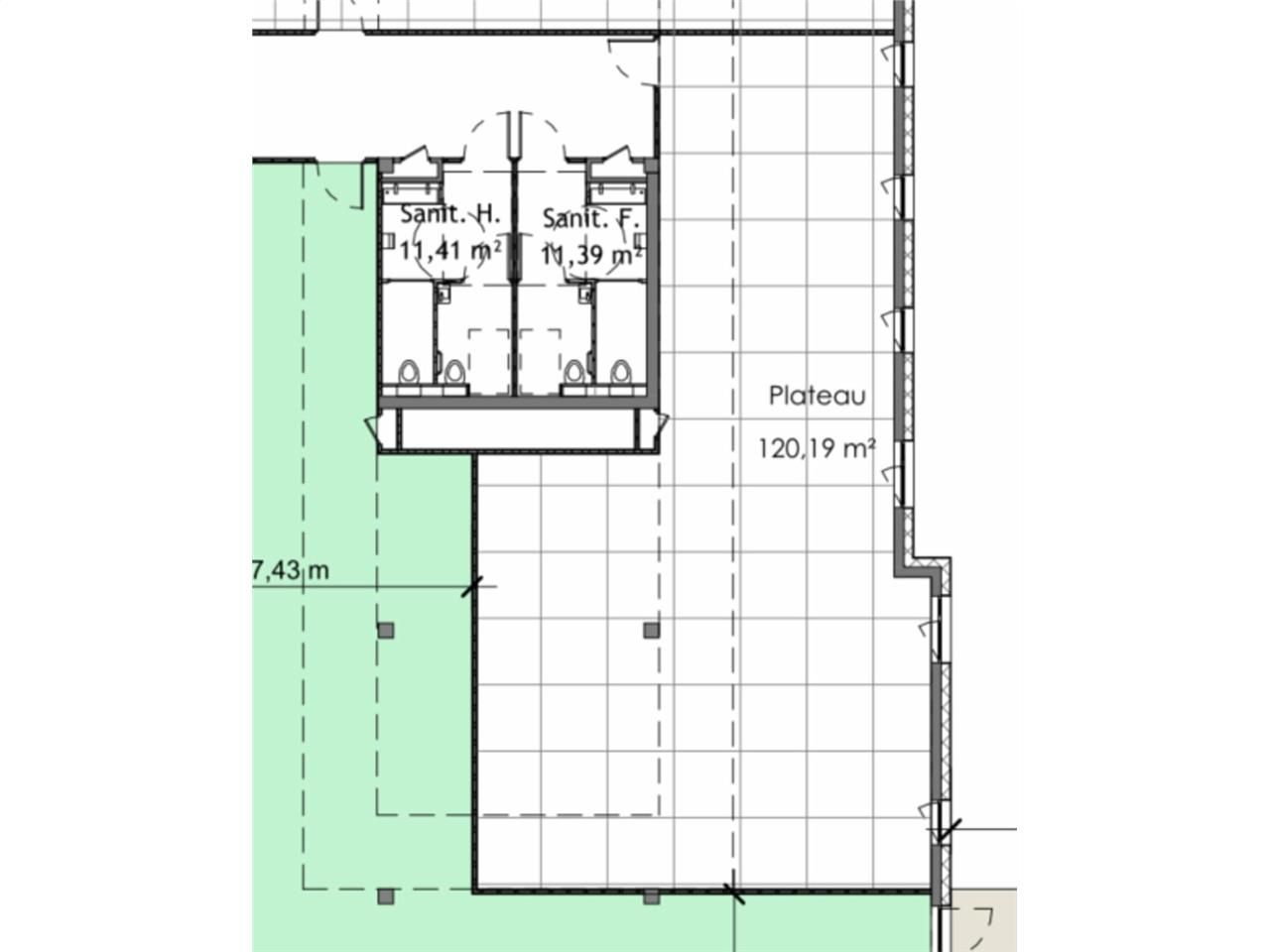 Location bureaux 137.65 m² non divisibles