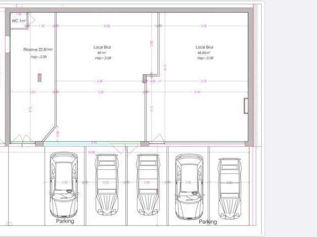 Location local commercial 50 m² non divisibles