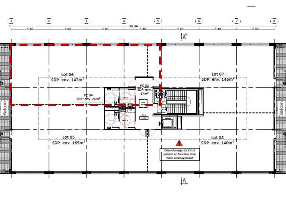 Vente bureaux 147.00 m² non divisibles