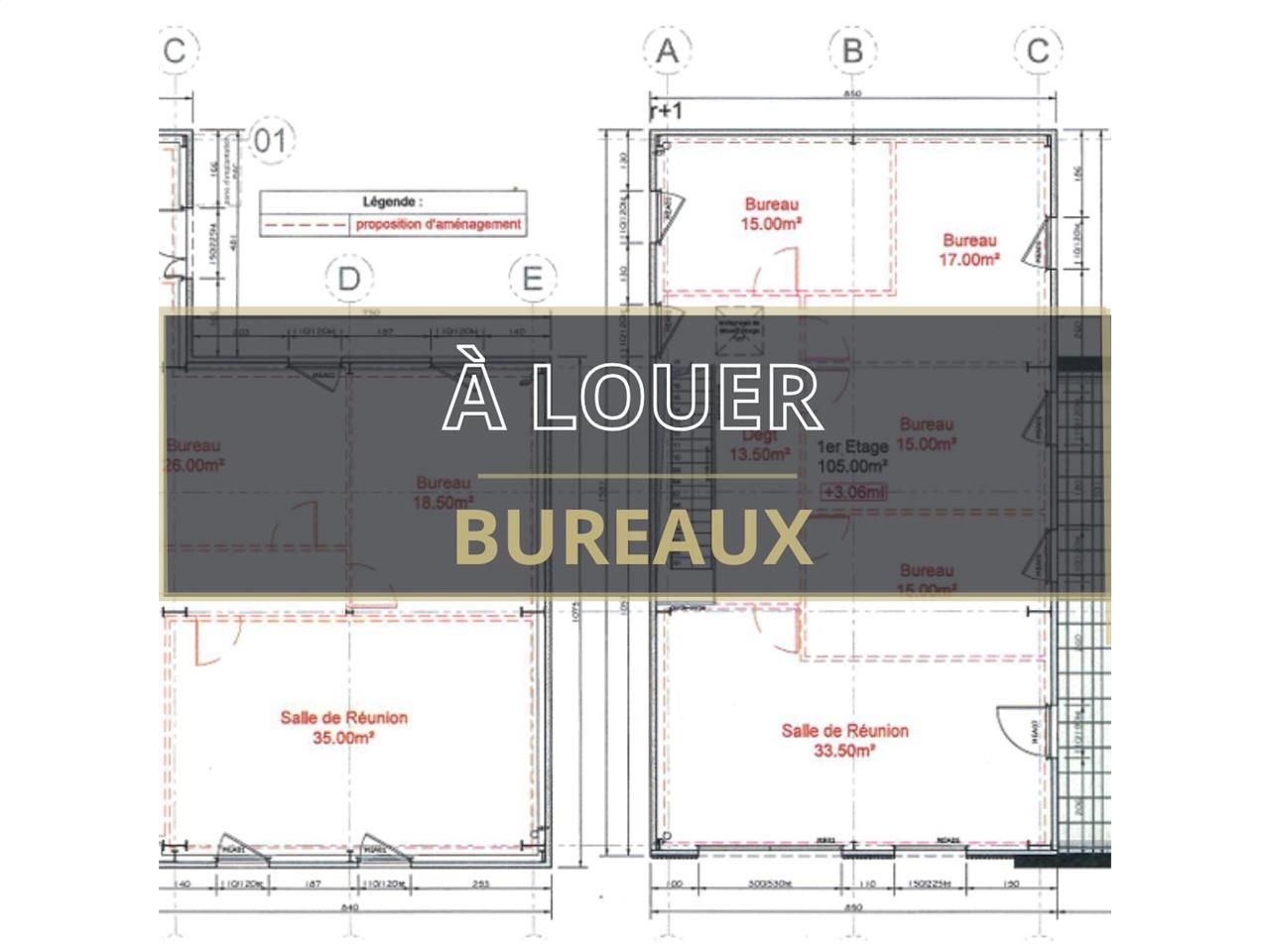 Location bureaux 280.00 m² à Fleury-sur-Orne