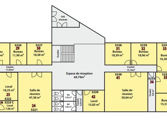 Location bureaux 210 m² divisibles à partir de 35 m²