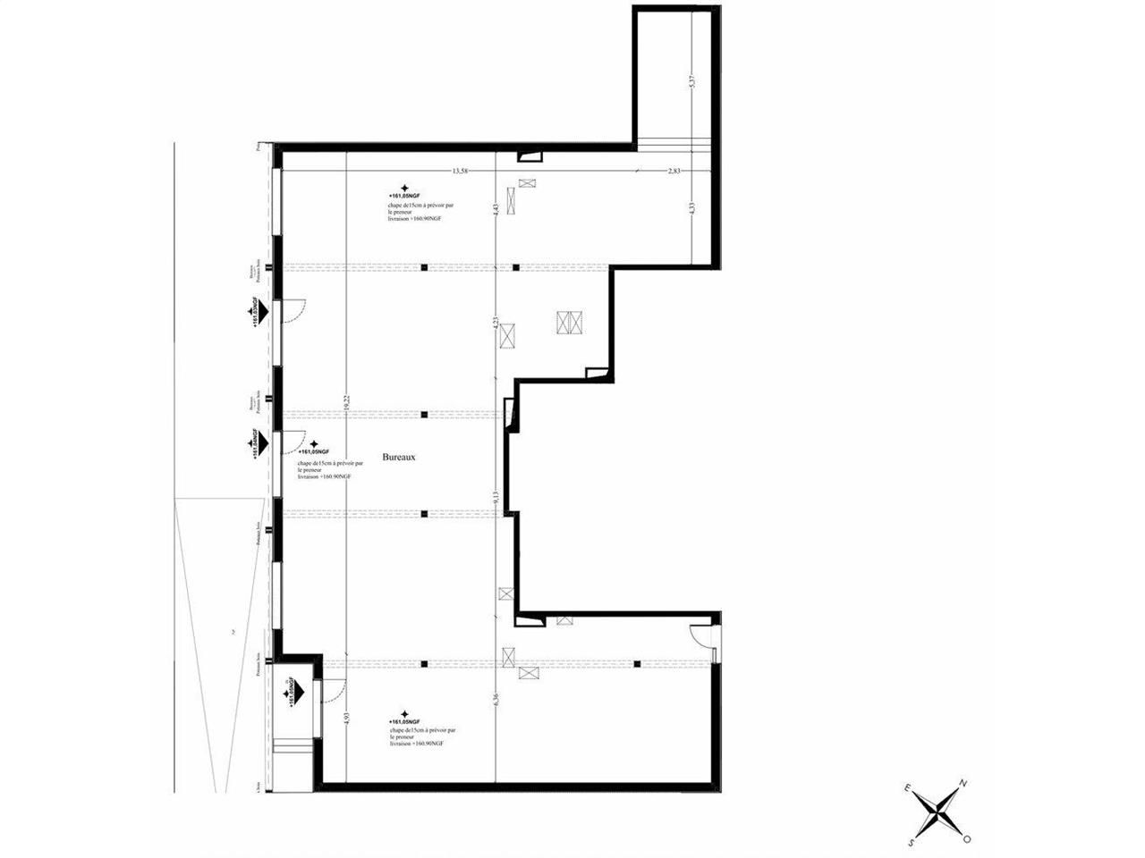 Vente bureaux 315.2 m² non divisibles