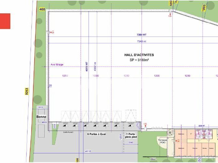 Location local d''activites 3643 m² non divisibles