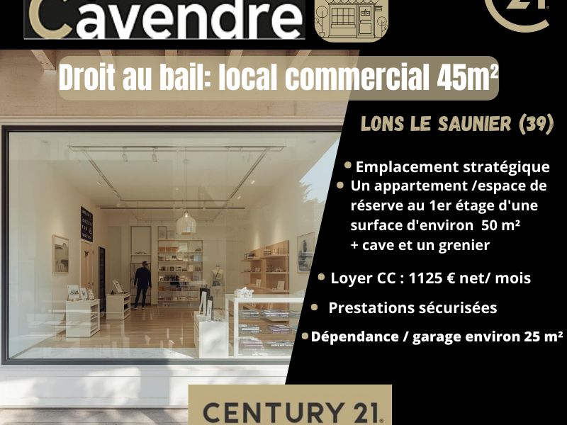 Location local commercial 45.00 m² à LONS LE SAUNIER