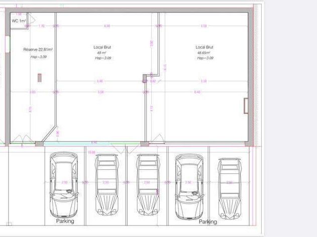 Location local commercial 50 m² non divisibles