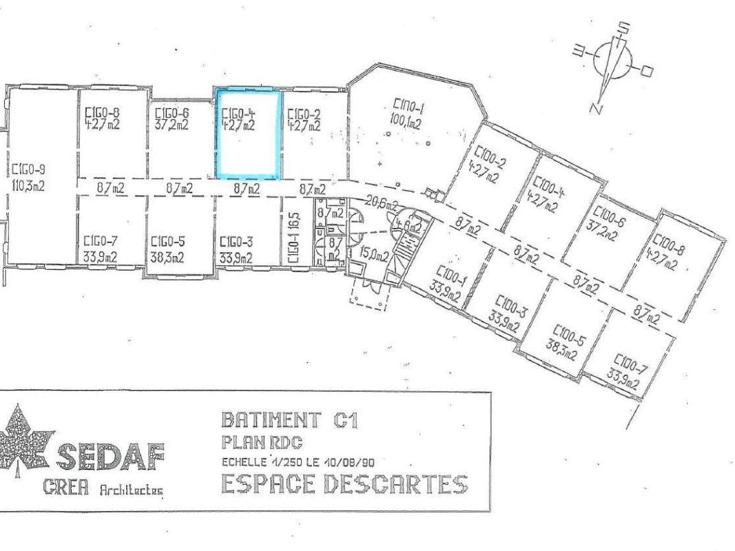 Location bureaux 42 m² non divisibles