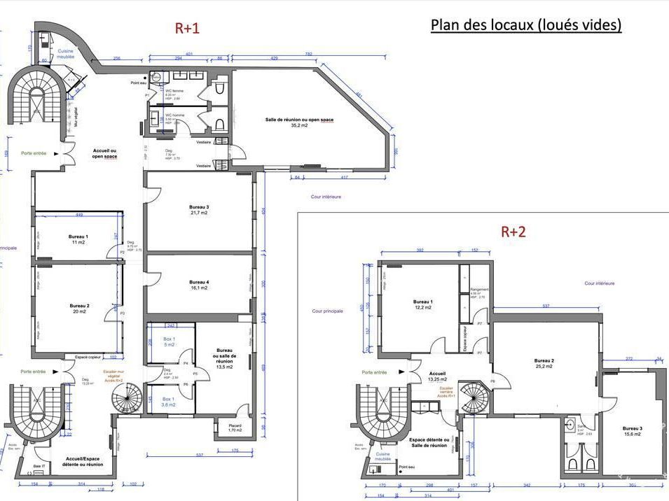 Location bureaux 306 m² non divisibles