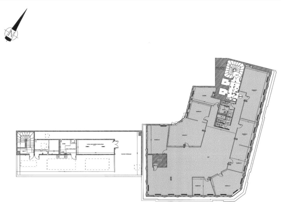 Location bureaux 1102 m² non divisibles