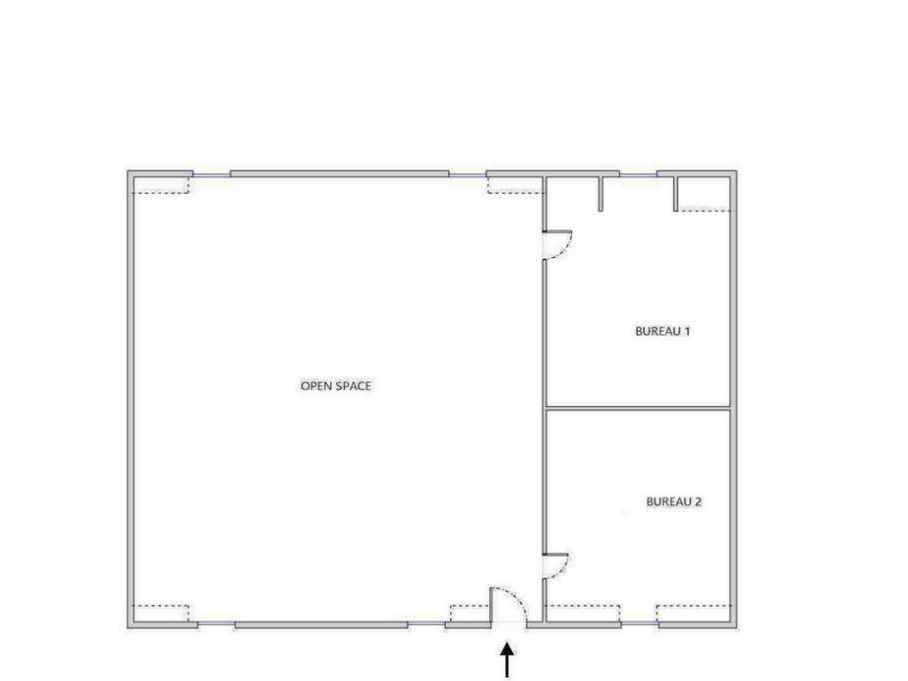 Location bureaux 124 m² non divisibles