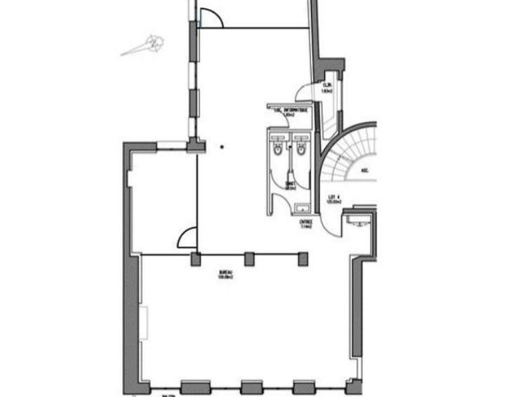 Location bureaux 130 m² non divisibles