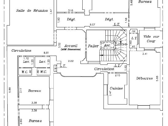 Location bureaux 236 m² non divisibles