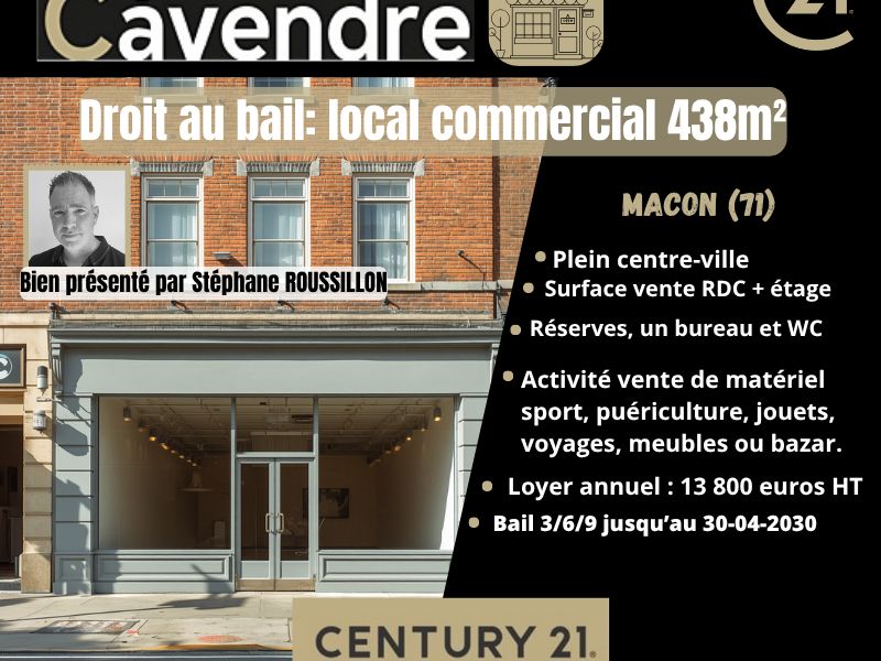 Location local commercial 438.00 m² à MACON