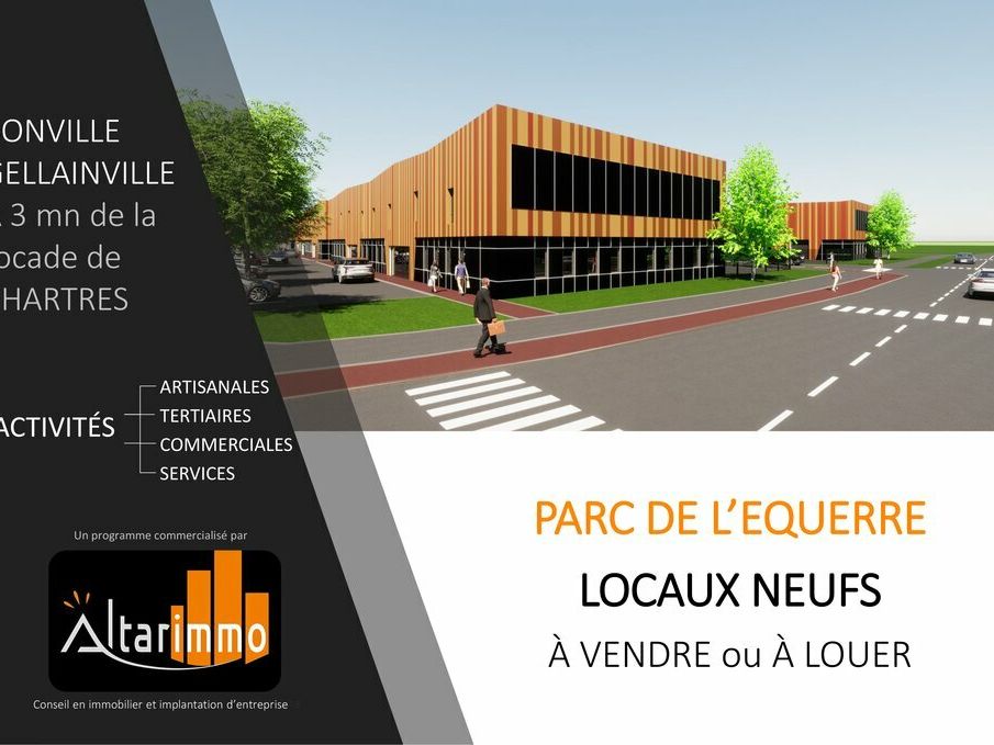 A VENDRE, LOCAUX D'ACTIVITÉS NEUFS, façade de la RN 154, à 2 mn de la rocade de Chartres.