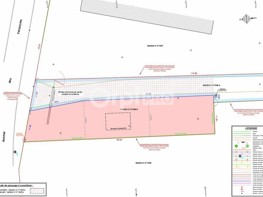 Vente terrain 920 m² non divisibles
